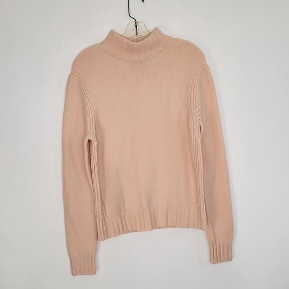 J. Crew Point Sur Mock Neck Sweater Merino Wool Alpaca Pink Women Medium - Picture 10 of 12
